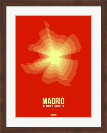 Framed Madrid Radiant Map 4 Print