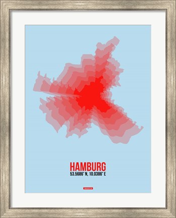 Framed Hamburg Radiant Map 1 Print