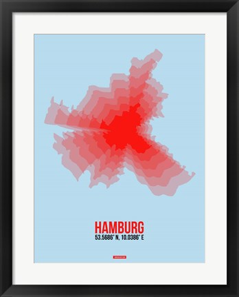 Framed Hamburg Radiant Map 1 Print