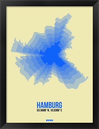 Framed Hamburg Radiant Map 2 Print