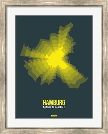 Framed Hamburg Radiant Map 3 Print