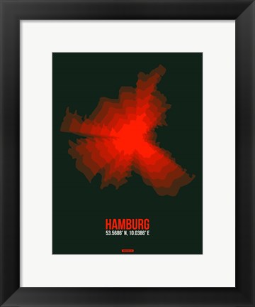 Framed Hamburg Radiant Map 4 Print