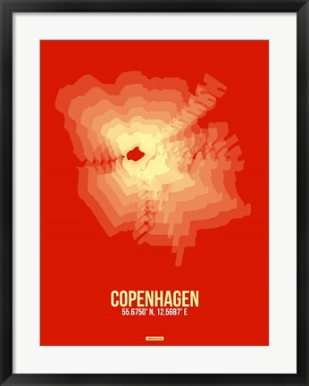 Framed Copenhagen Radiant Map 4 Print