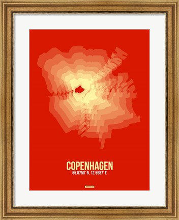 Framed Copenhagen Radiant Map 4 Print