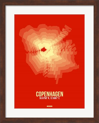 Framed Copenhagen Radiant Map 4 Print