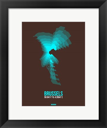 Framed Brussels Radiant Map 1 Print