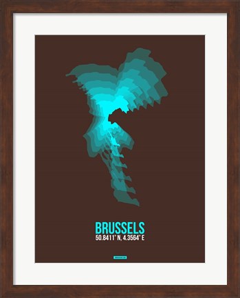 Framed Brussels Radiant Map 1 Print