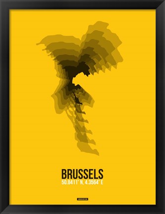 Framed Brussels Radiant Map 4 Print