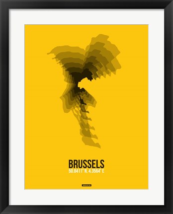 Framed Brussels Radiant Map 4 Print