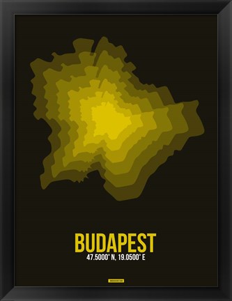 Framed Budapest Radiant Map 1 Print