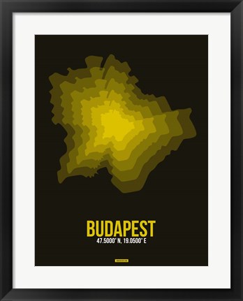 Framed Budapest Radiant Map 1 Print