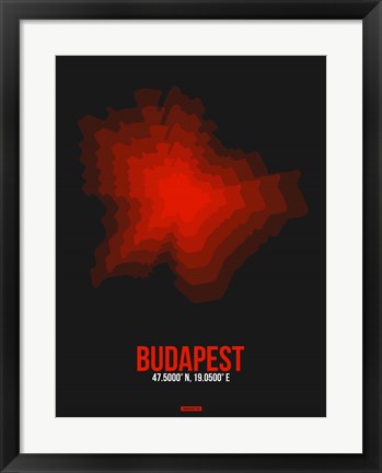 Framed Budapest Radiant Map 3 Print