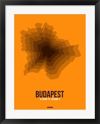 Framed Budapest Radiant Map 4 Print