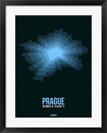 Framed Prague Radiant Map 2 Print