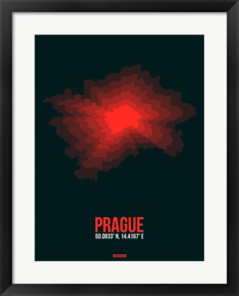 Framed Prague Radiant Map 3 Print