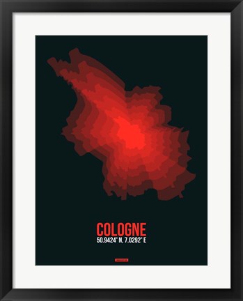 Framed Cologne Radiant Map 1 Print