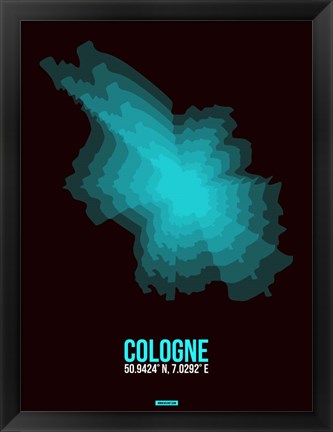 Framed Cologne Radiant Map 2 Print