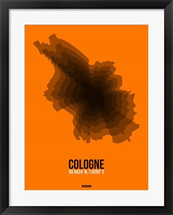 Framed Cologne Radiant Map 4 Print