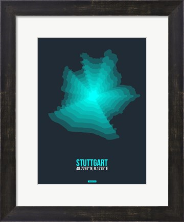 Framed Stuttgart Radiant Map 1 Print