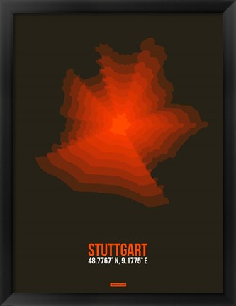 Framed Stuttgart Radiant Map 2 Print