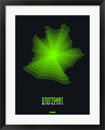 Framed Stuttgart Radiant Map 3 Print