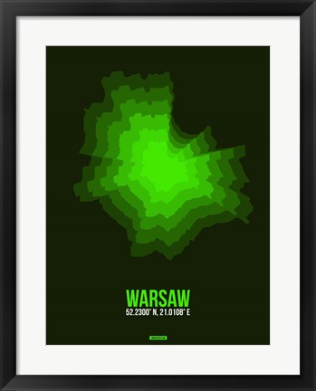 Framed Warsaw Radiant Map 2 Print