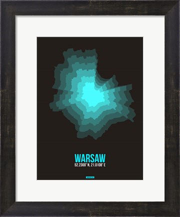 Framed Warsaw Radiant Map 3 Print