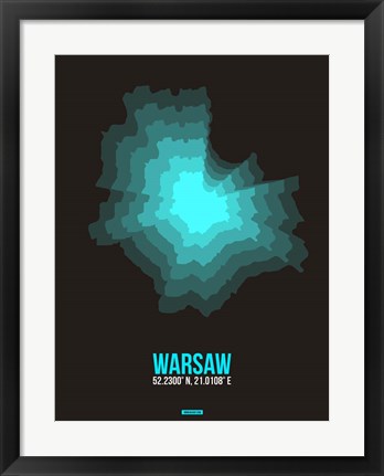 Framed Warsaw Radiant Map 3 Print