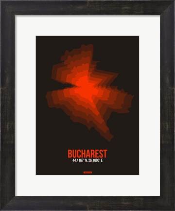 Framed Bucharest Radiant Map 1 Print