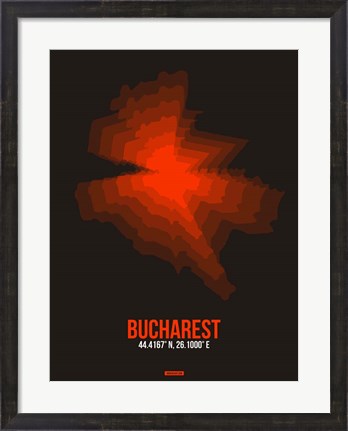 Framed Bucharest Radiant Map 1 Print