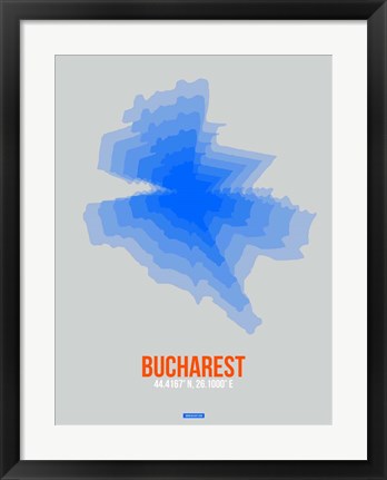 Framed Bucharest Radiant Map 2 Print