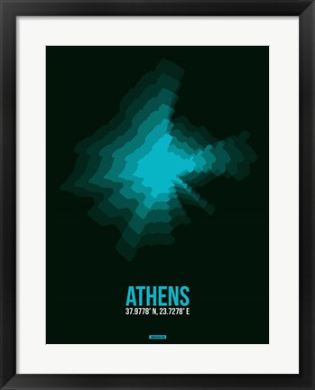 Framed Athens Radiant Map 2 Print