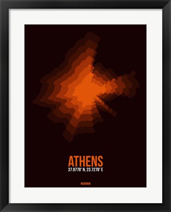 Framed Athens Radiant Map 3 Print