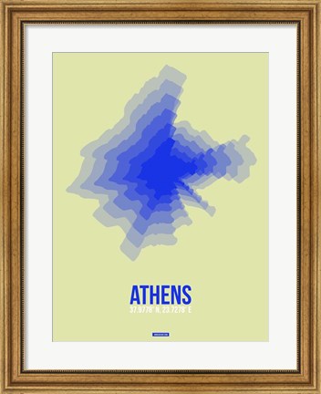 Framed Athens Radiant Map 4 Print