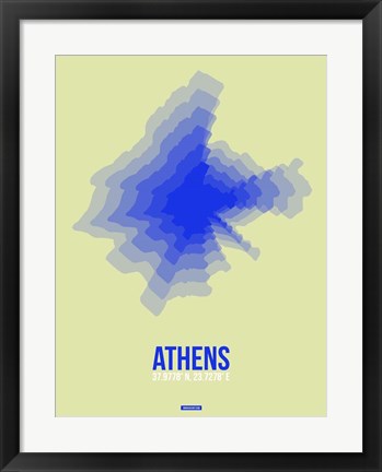 Framed Athens Radiant Map 4 Print