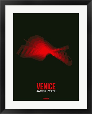 Framed Venice Radiant Map 3 Print