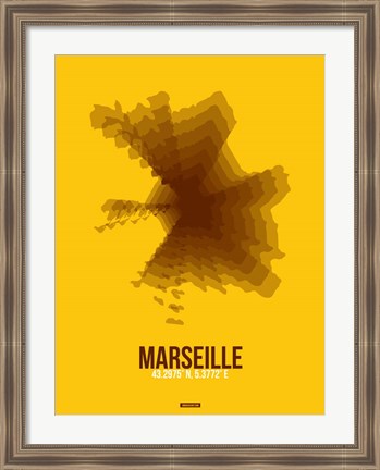 Framed Marseille Radiant Map 3 Print
