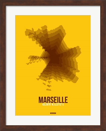 Framed Marseille Radiant Map 3 Print