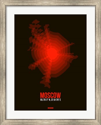 Framed Moscow Radiant Map 1 Print