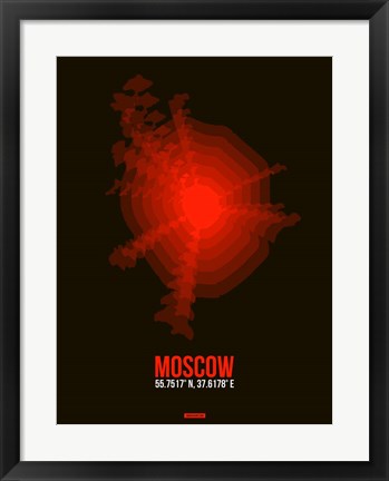 Framed Moscow Radiant Map 1 Print