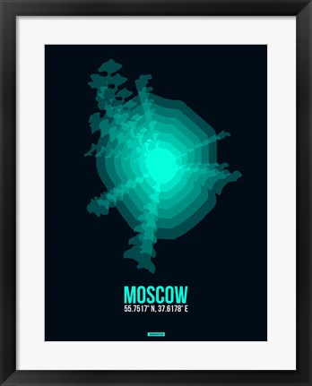 Framed Moscow Radiant Map 3 Print