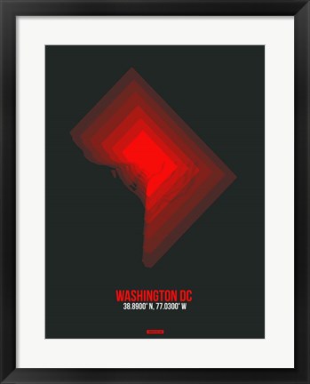 Framed Washington DC Radiant Map 1 Print