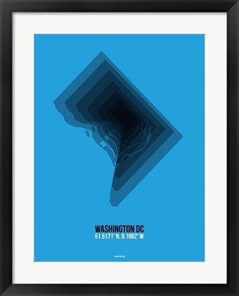 Framed Washington DC Radiant Map 2 Print