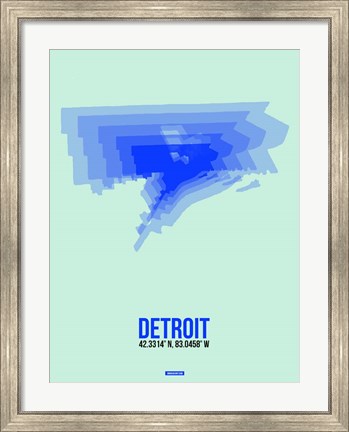 Framed Detroit Radiant Map 1 Print