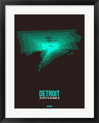 Framed Detroit Radiant Map 4 Print