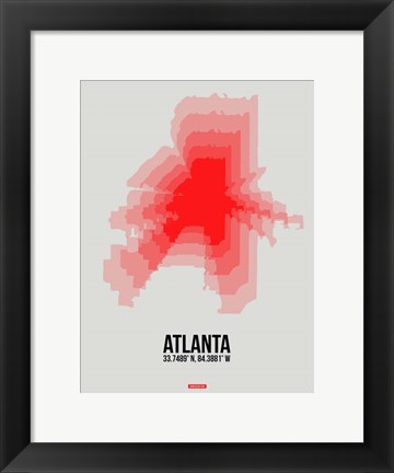 Framed Atlanta Radiant Map 1 Print