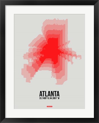 Framed Atlanta Radiant Map 1 Print