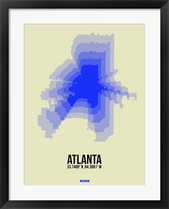 Framed Atlanta Radiant Map 2 Print