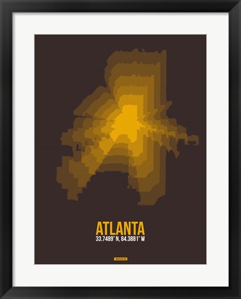 Framed Atlanta Radiant Map 4 Print