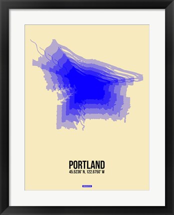 Framed Portland Radiant Map 2 Print